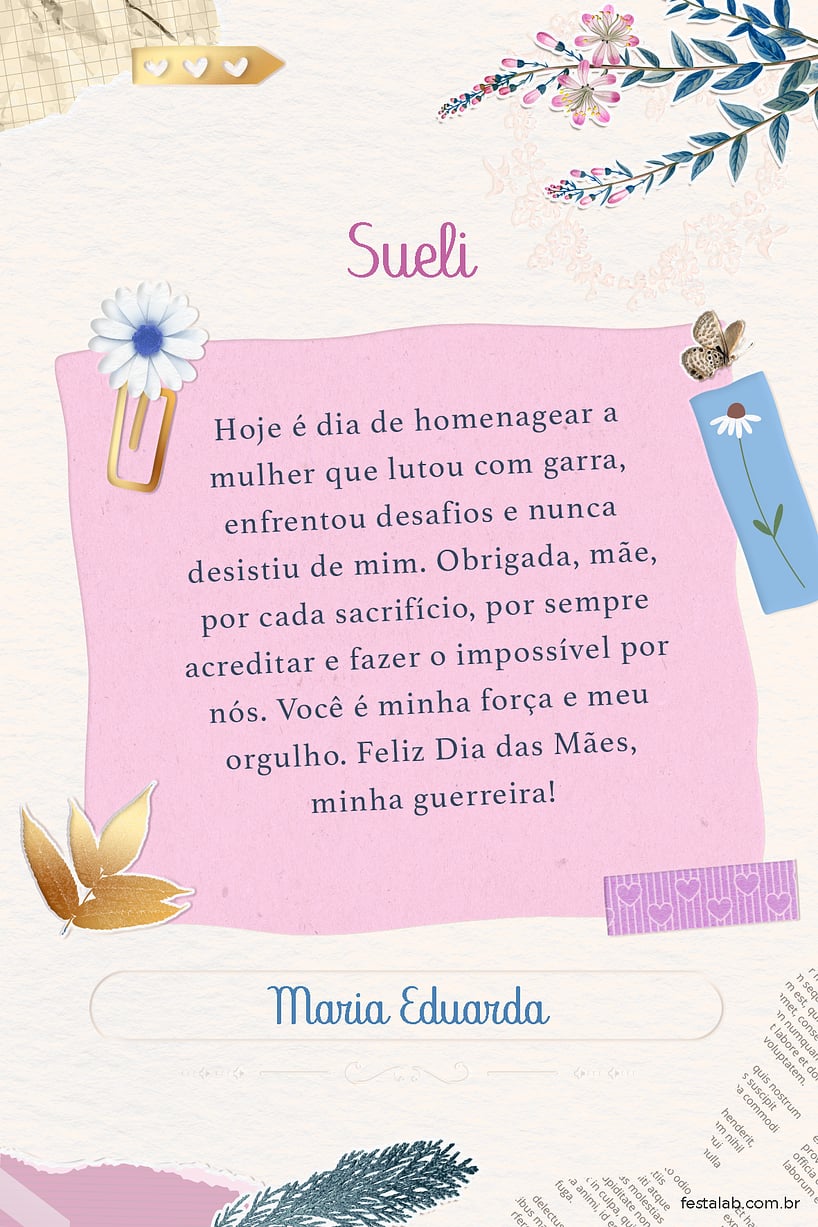 Crie seu Cartão de Ocasiões especiais - Colagem de Flores com a Festalab