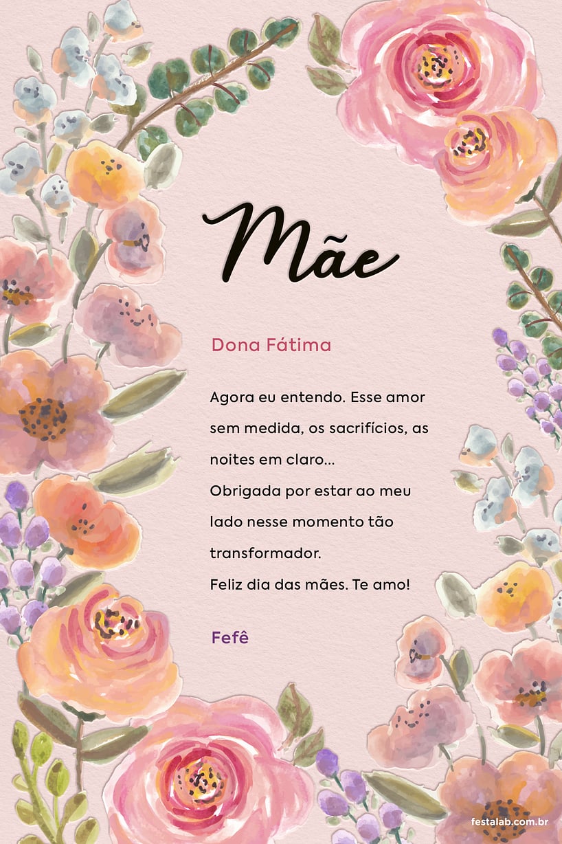 Crie seu Cartão de Ocasiões especiais - Entre Flores e Abraços com a Festalab