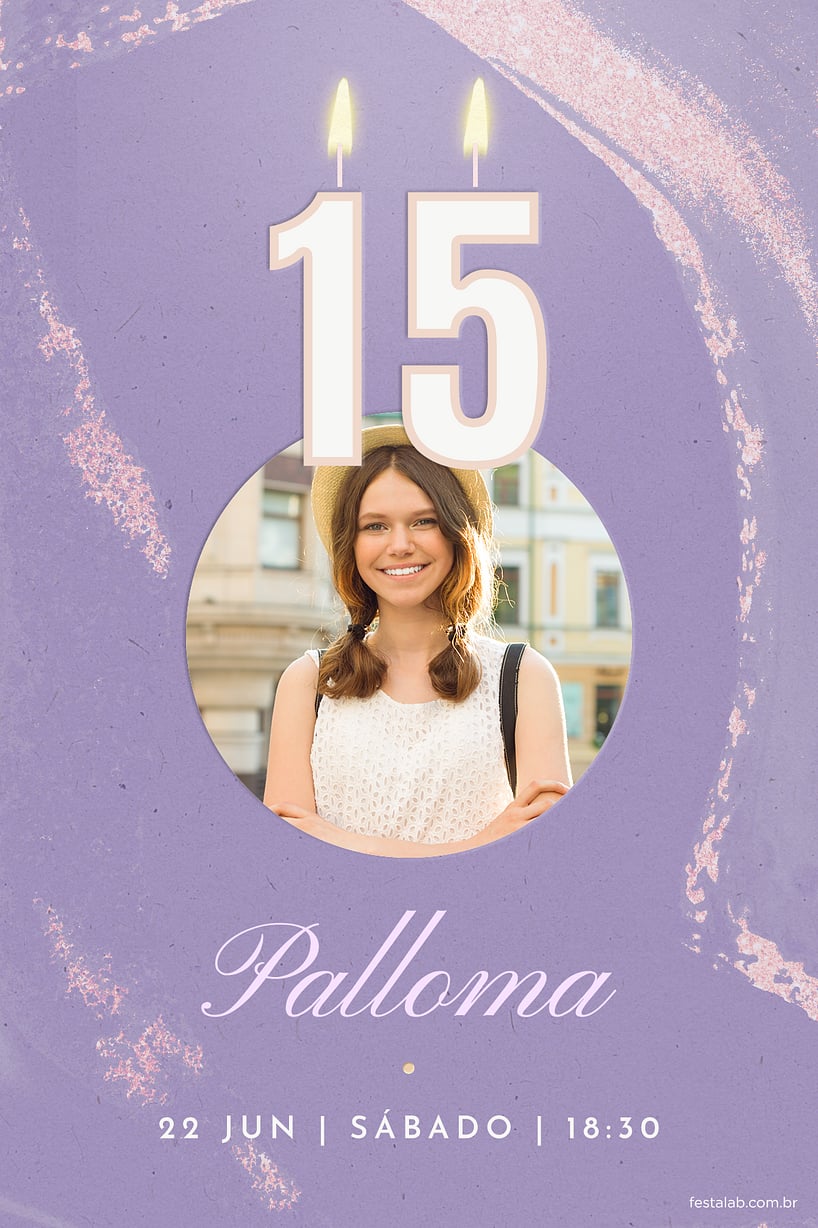 Modelo de Convite de Aniversario de 15 anos - Bolo de 15 anos Criar convite de Aniversário de 15 anos - Bolo de 15 anos| FestaLab