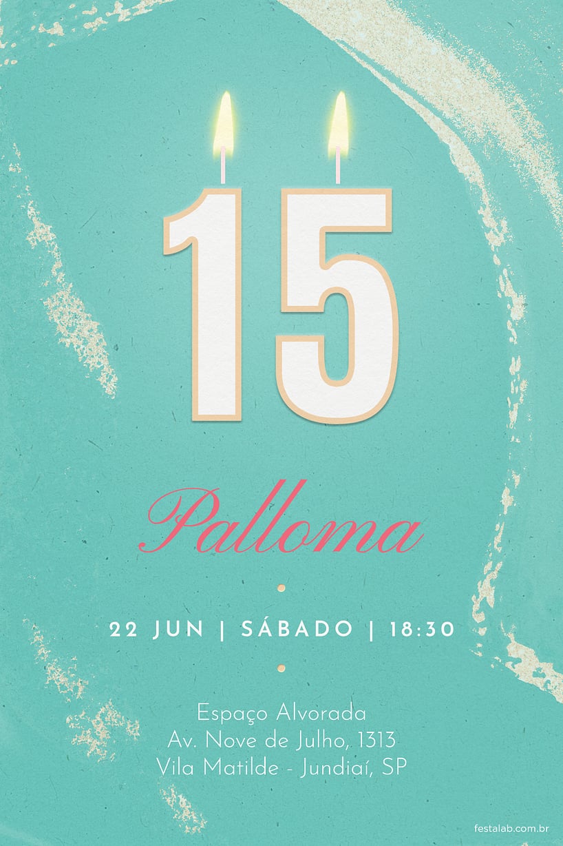 Modelo de Convite de Aniversario de 15 anos - Bolo de 15 anos Criar convite de Aniversário de 15 anos - Bolo de 15 anos| FestaLab