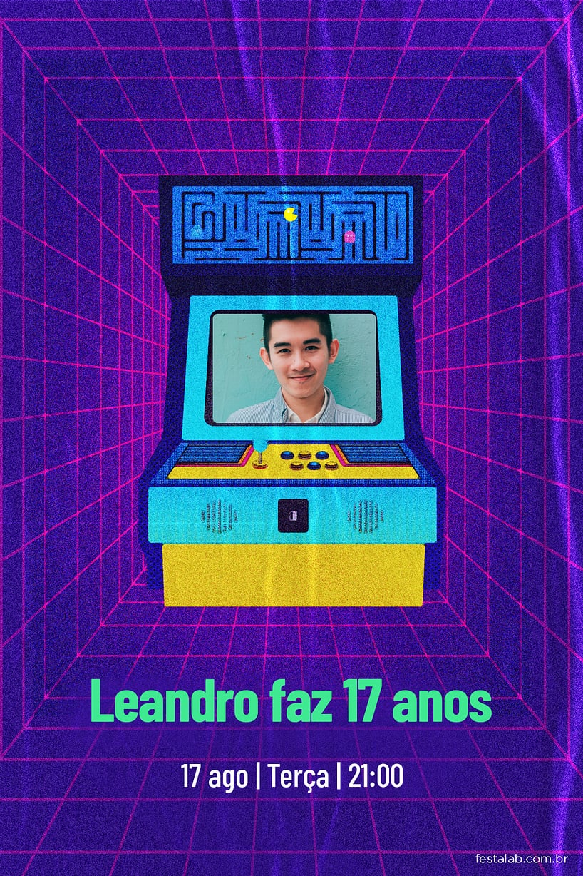 Modelo de Convite de Aniversario Adulto - Anos 80 Criar convite de aniversário - Anos 80| FestaLab