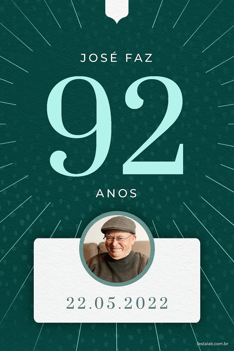 Modelo de Convite de Aniversario Adulto - Classico Verde Criar convite de aniversário - Classico Verde| FestaLab