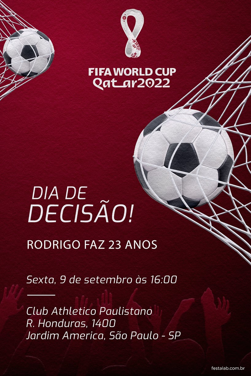 Modelo de Convite de Aniversario Adulto - Dia de Descisao Criar convite de aniversário - Dia de Descisão| FestaLab