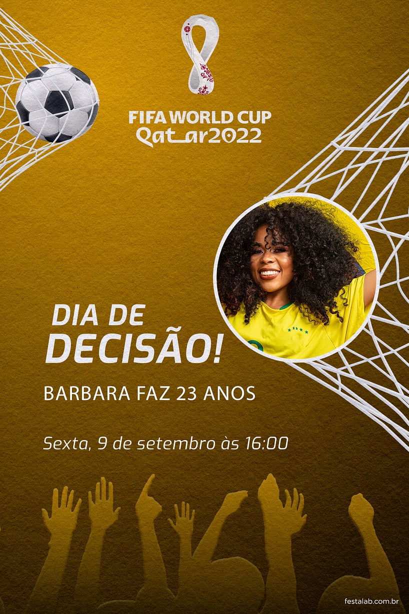 Modelo de Convite de Aniversario Adulto - Dia de Descisao amarelo Criar convite de aniversário - Dia de Descisão amarelo| FestaLab
