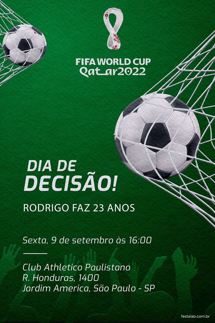 Modelo de Convite de Aniversario Adulto - Dia de Descisao verde Criar convite de aniversário - Dia de Descisão verde| FestaLab
