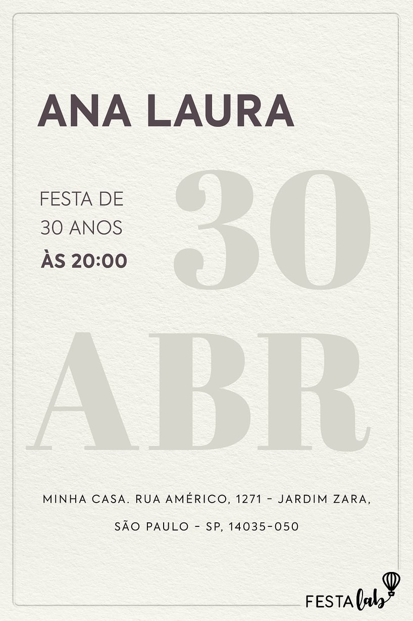 Modelo de Convite de Aniversario Adulto - Dia Especial Criar convite de aniversário - Dia Especial| FestaLab