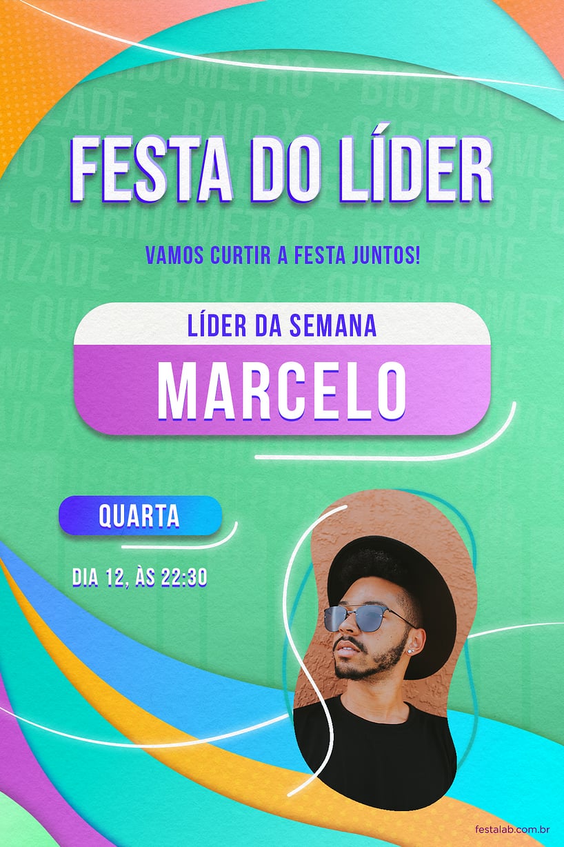 Modelo de Convite de Aniversario Adulto - Festa do Lider! Verde Criar convite de aniversário - Festa do Lider! Verde| FestaLab