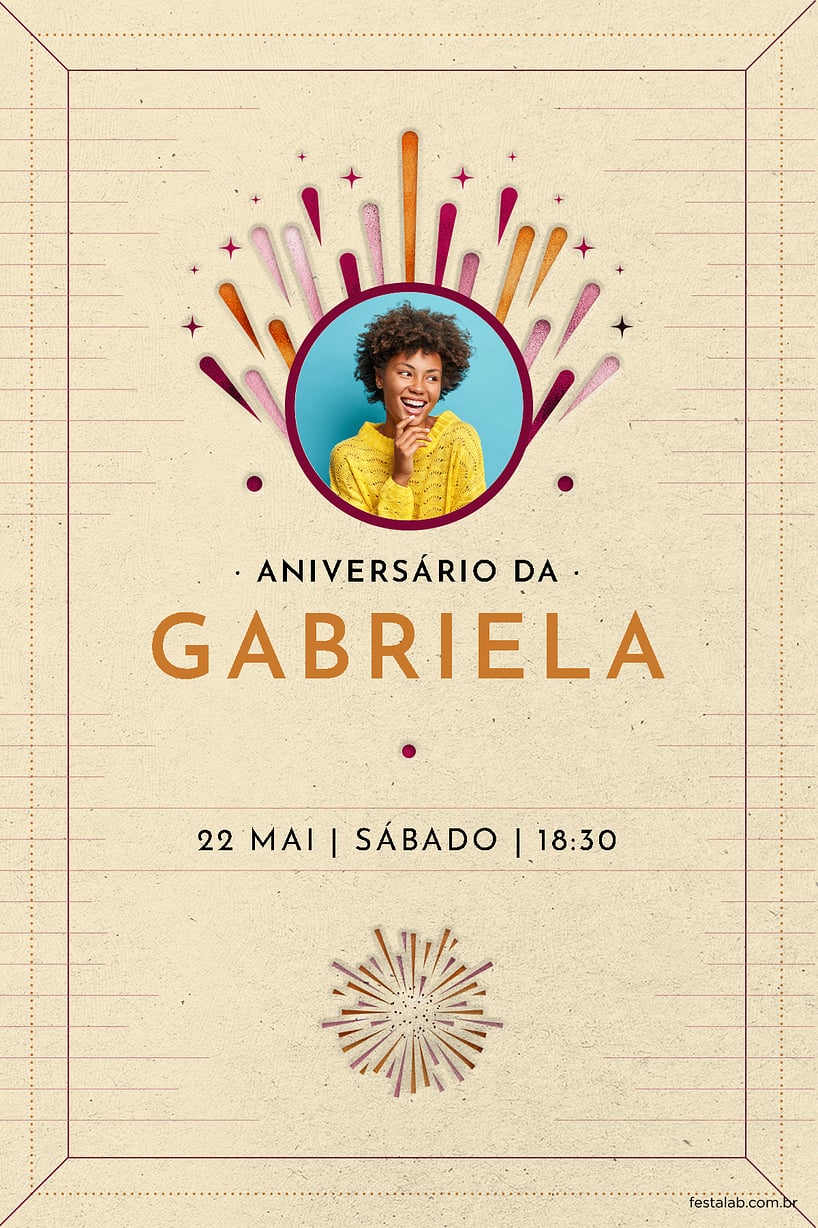 Modelo de Convite de Aniversario Adulto - Fogos de Aniversario Criar convite de aniversário - Fogos de Aniversário| FestaLab