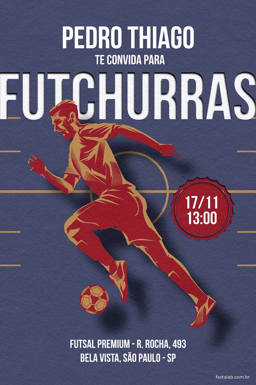 Modelo de Convite de Aniversario Adulto - Futchurras Criar convite de aniversário - Futchurras| FestaLab