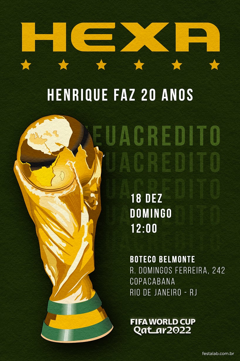 Modelo de Convite de Aniversario Adulto - Hexa Criar convite de aniversário - Hexa| FestaLab
