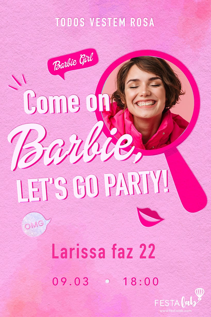 Modelo de Convite de Aniversario Adulto - Let's go party Criar convite de aniversário - Let's go party| FestaLab