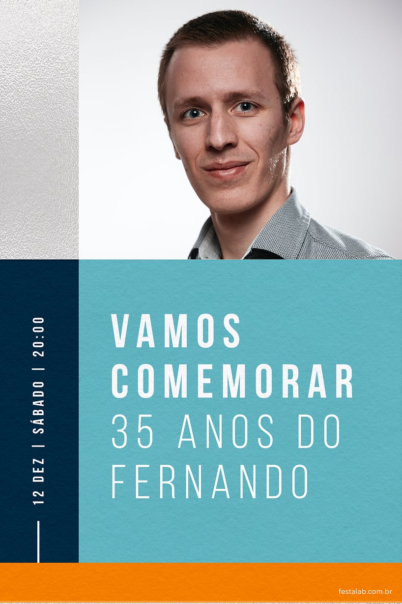 Modelo de Convite de Aniversario Adulto - Retangular Criar convite de aniversário - Retangular| FestaLab