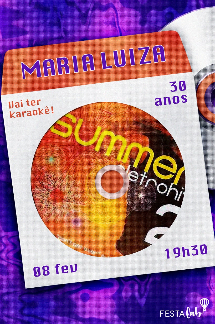 Modelo de Convite de Aniversario Adulto - Summer Eletrohits Criar convite de aniversário - Summer Eletrohits| FestaLab