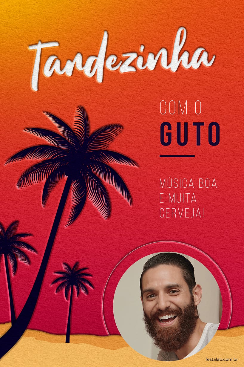 Modelo de Convite de Aniversario Adulto - Tardezinha Criar convite de aniversário - Tardezinha| FestaLab