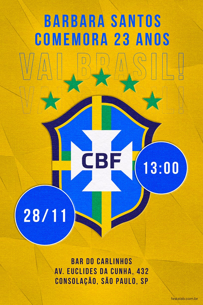 Modelo de Convite de Aniversario Adulto - Vai Brasil Criar convite de aniversário - Vai Brasil| FestaLab