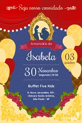 Modelo de Convite de Aniversario - A Bela e a Fera Criar convite de aniversário - A Bela e a Fera| FestaLab