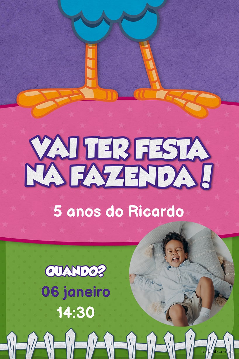 Modelo de Convite de Aniversario - A Galinha Pintadinha Rosa Criar convite de aniversário - A Galinha Pintadinha Rosa| FestaLab