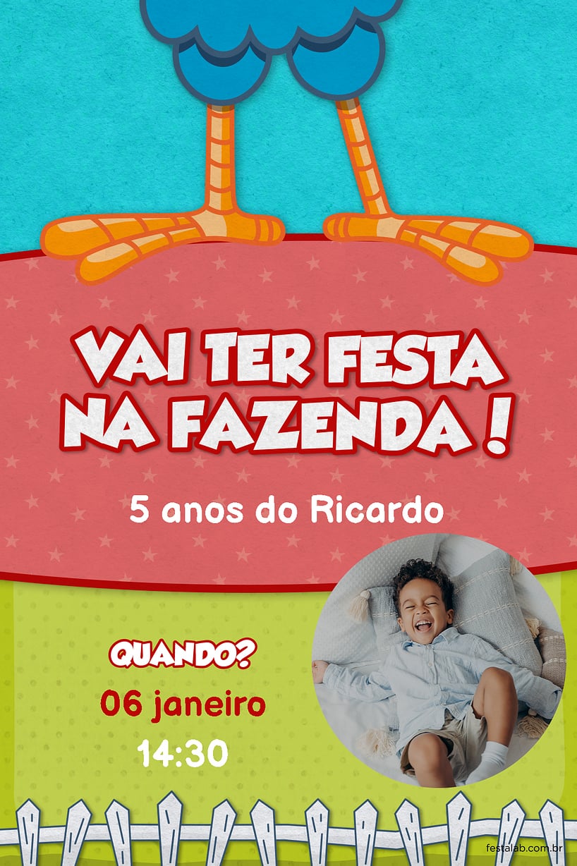 Modelo de Convite de Aniversario - A Galinha Pintadinha vermelha Criar convite de aniversário - A Galinha Pintadinha vermelha| FestaLab