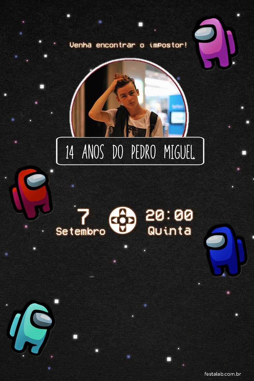 Modelo de Convite de Aniversario - Among Us Criar convite de aniversário - Among Us| FestaLab