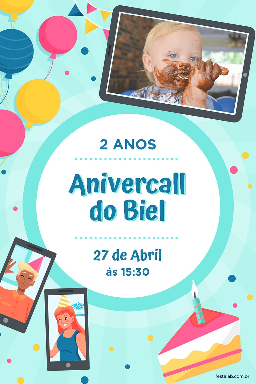 Modelo de Convite de Aniversario - anivercall Criar convite de aniversário - anivercall| FestaLab