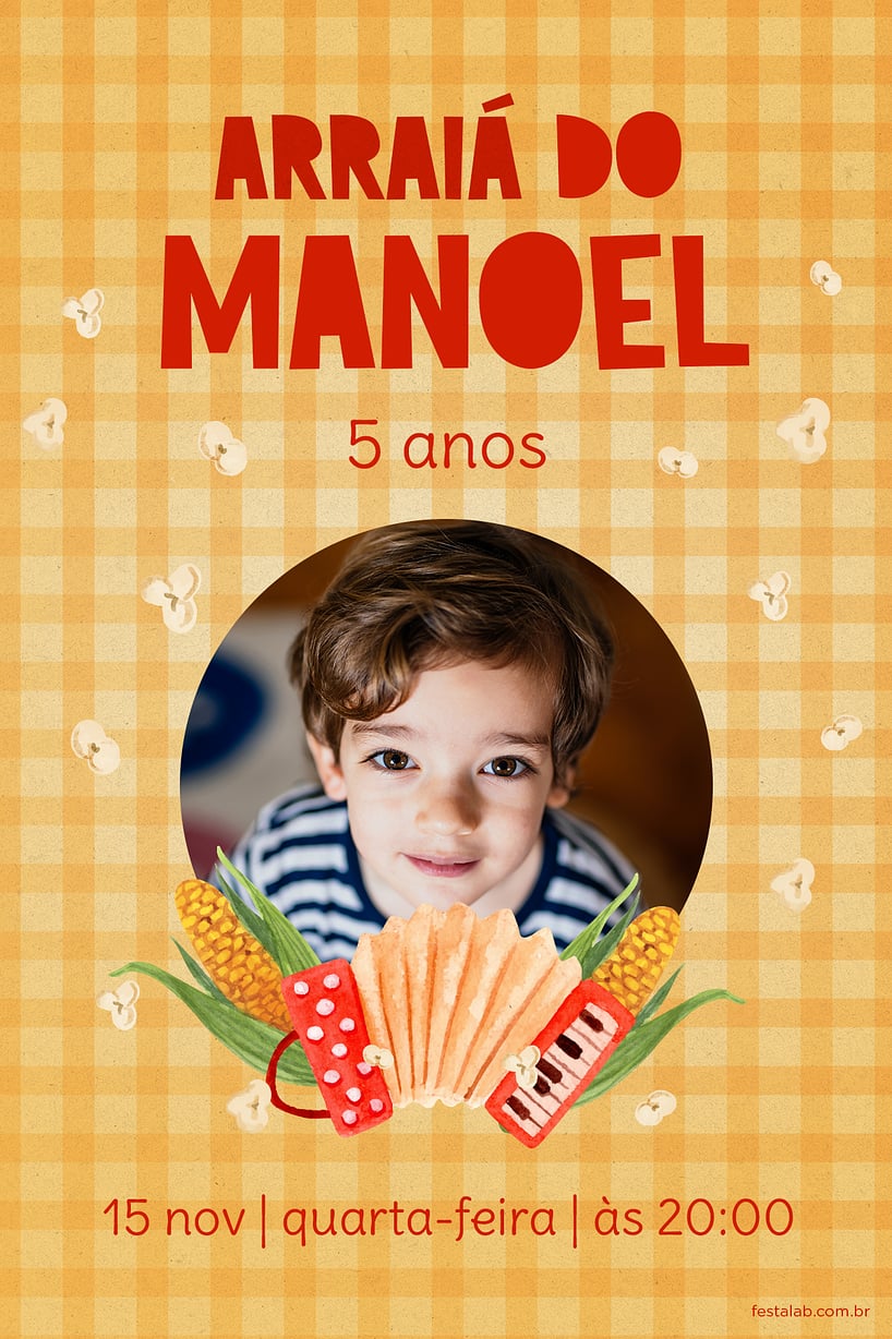Modelo de Convite de Aniversario - Arraia Criar convite de aniversário - Arraiá| FestaLab