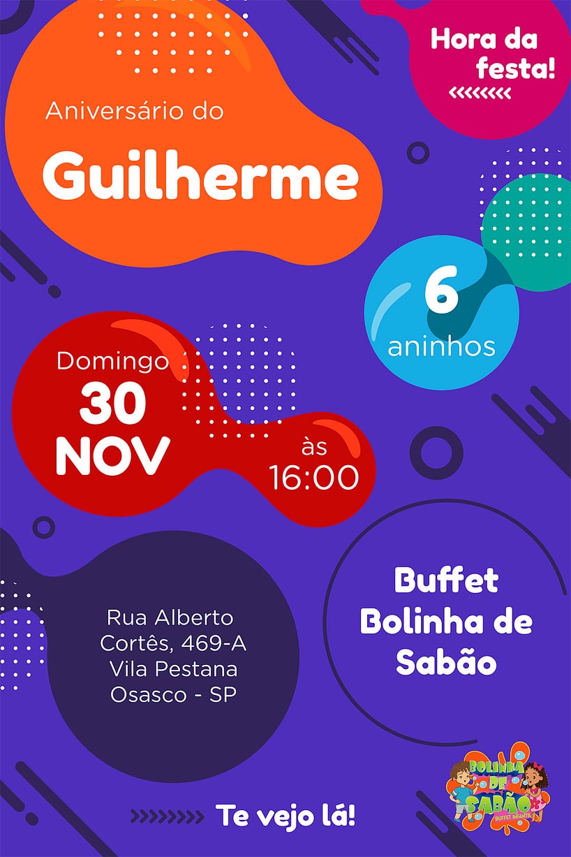 Modelo de Convite de Aniversario - Bolinha de Sabao Criar convite de aniversário - Bolinha de Sabão| FestaLab