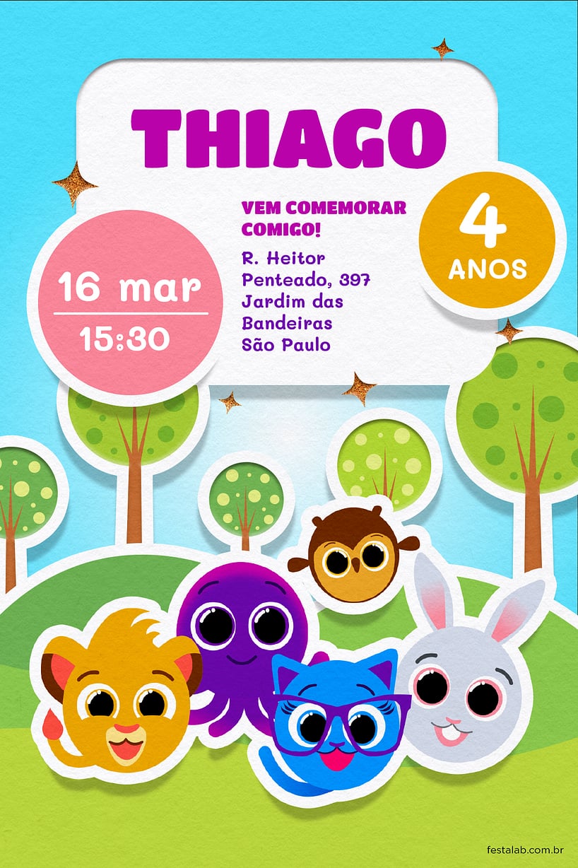 Modelo de Convite de Aniversario - Bolofofos Criar convite de aniversário - Bolofofos| FestaLab