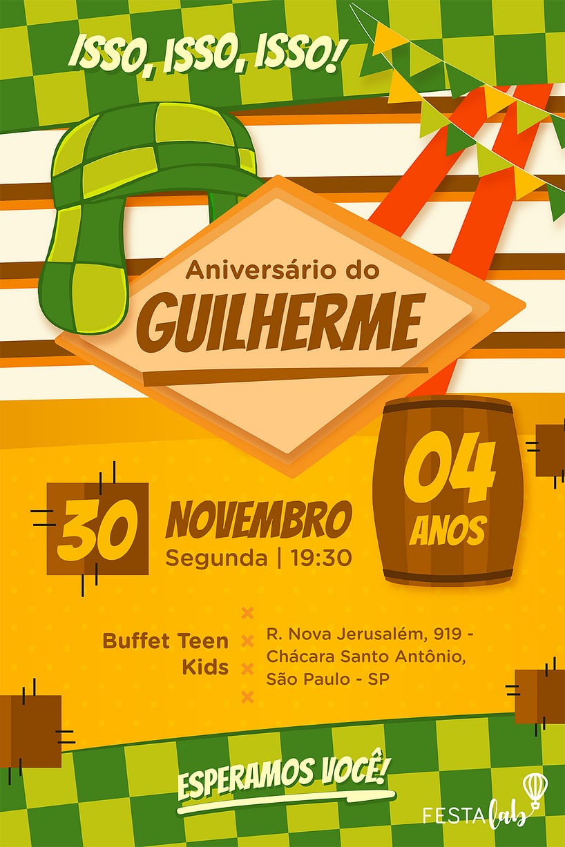 Modelo de Convite de Aniversario - Chaves Criar convite de aniversário - Chaves| FestaLab