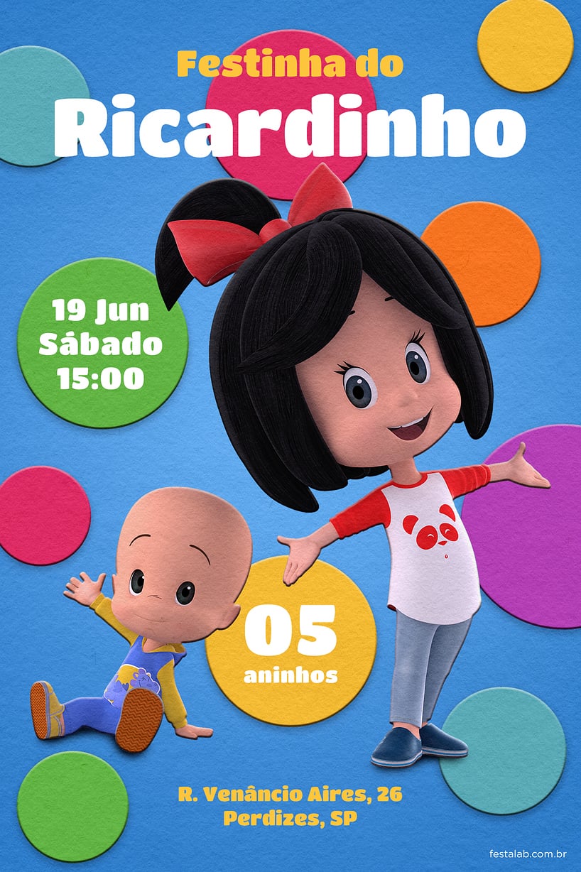 Modelo de Convite de Aniversario - Cleo & Cuquin Criar convite de aniversário - Cléo & Cuquin| FestaLab