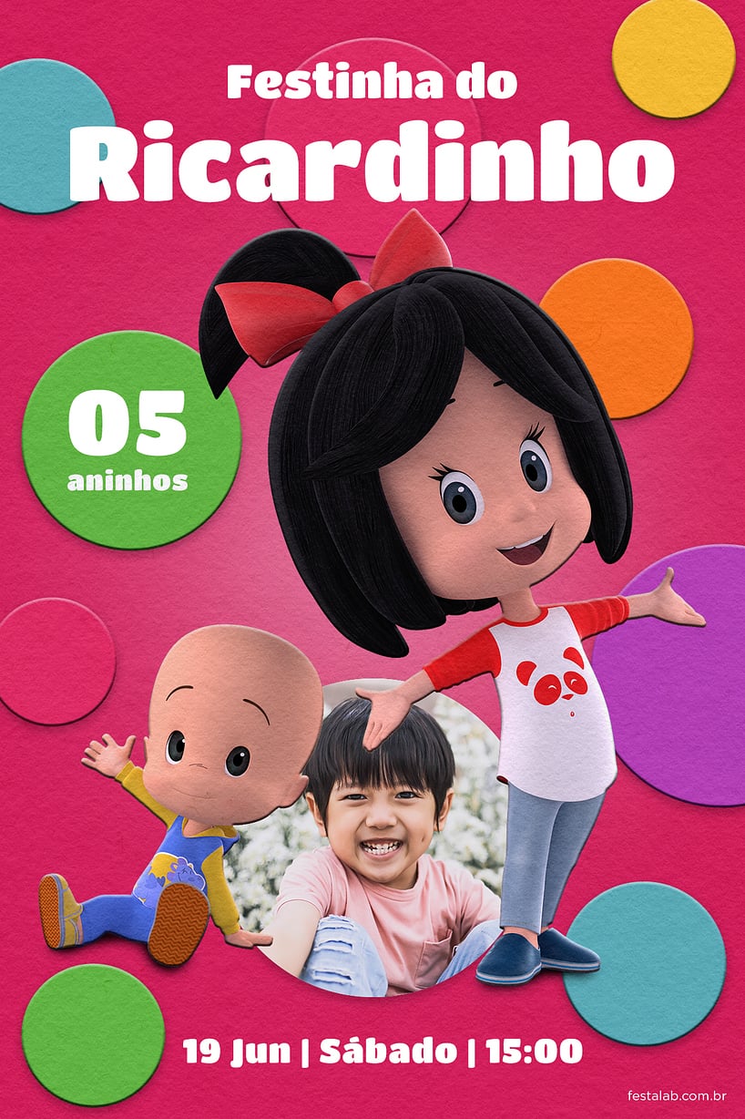 Modelo de Convite de Aniversario - Cleo & Cuquin rosa Criar convite de aniversário - Cleo & Cuquin rosa| FestaLab