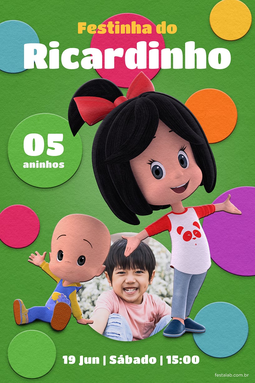 Modelo de Convite de Aniversario - Cleo & Cuquin verde Criar convite de aniversário - Cleo & Cuquin verde| FestaLab
