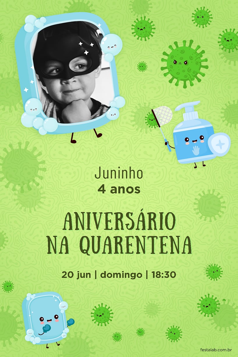 Modelo de Convite de Aniversario - Encontro quarentena Criar convite de aniversário - Encontro quarentena| FestaLab