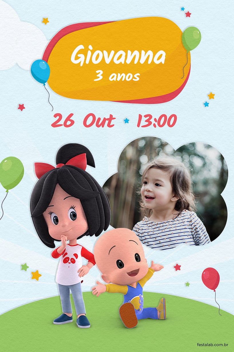 Modelo de Convite de Aniversario - Festa da Cleo e Cuquin Criar convite de aniversário - Festa da Cleo e Cuquin| FestaLab