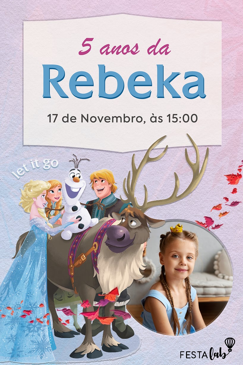 Modelo de Convite de Aniversario - Frozen e seus amigos Criar convite de aniversário - Frozen e seus amigos| FestaLab