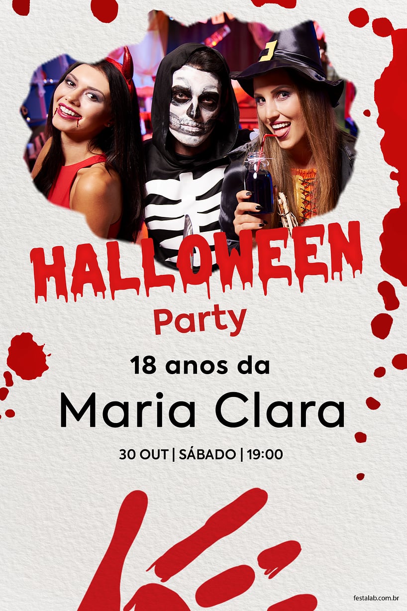 Modelo de Convite de Aniversario - Halloween Party Criar convite de aniversário - Halloween Party| FestaLab