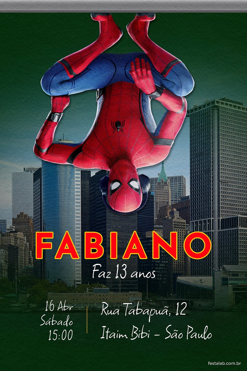 Modelo de Convite de Aniversario - Homem Aranha Verde Criar convite de aniversário - Homem Aranha Verde| FestaLab
