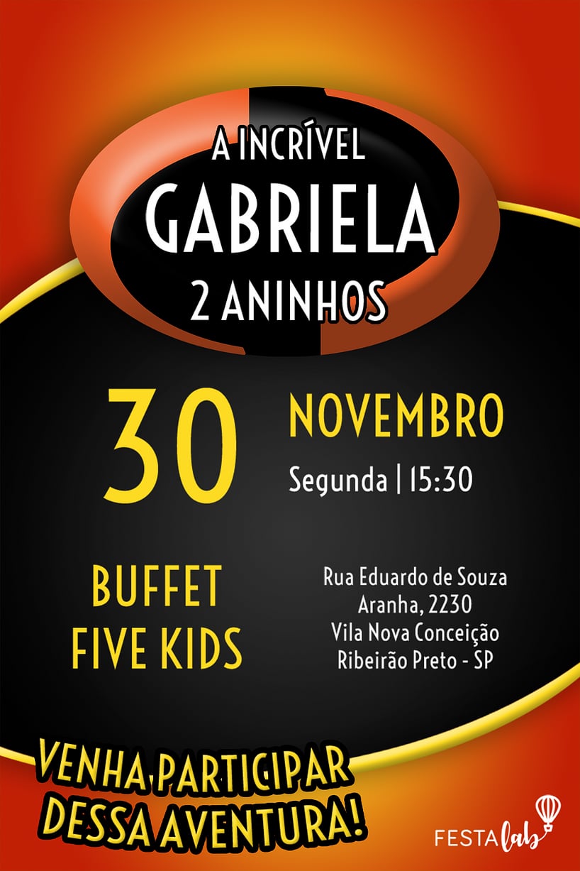 Modelo de Convite de Aniversario - Incriveis Criar convite de aniversário - Incríveis| FestaLab