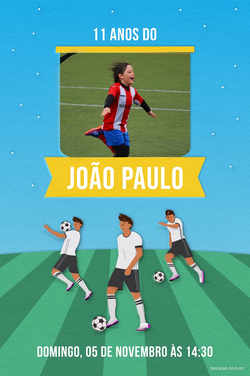 Modelo de Convite de Aniversario - Jogador Criar convite de aniversário - Jogador| FestaLab