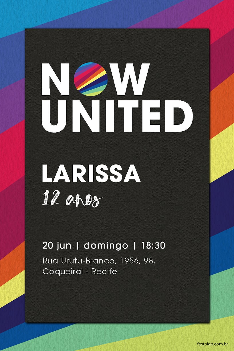 Modelo de Convite de Aniversario - Now United Criar convite de aniversário - Now United| FestaLab