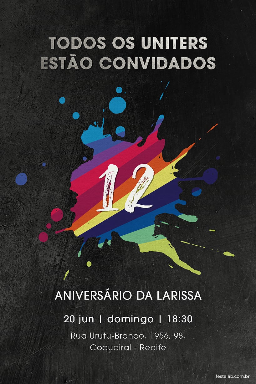 Modelo de Convite de Aniversario - Now United preto Criar convite de aniversário - Now United preto| FestaLab
