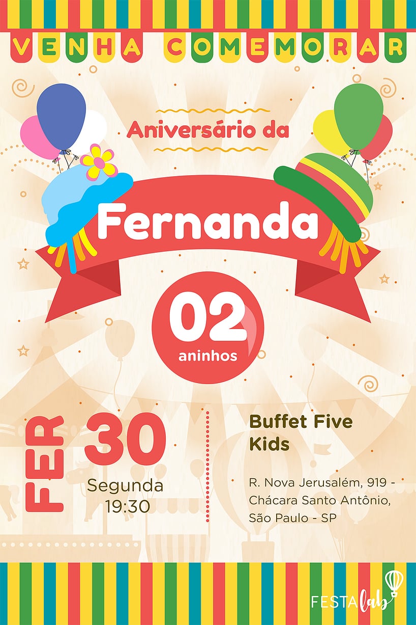 Modelo de Convite de Aniversario - Patati Patata Criar convite de aniversário - Patati Patata| FestaLab