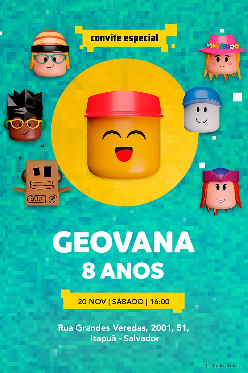 Modelo de Convite de Aniversario - Robobloco Criar convite de aniversário - Robobloco| FestaLab