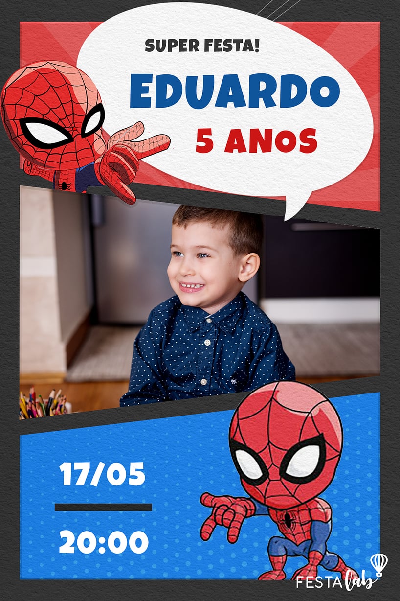 Modelo de Convite de Aniversario - Salvando o Dia Criar convite de aniversário - Salvando o Dia| FestaLab