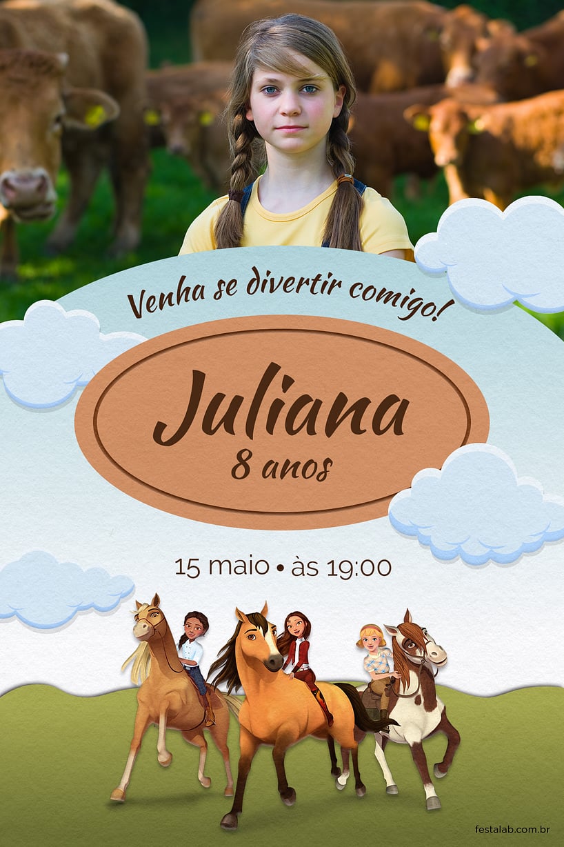 Modelo de Convite de Aniversario - Spirit Criar convite de aniversário - Spirit| FestaLab