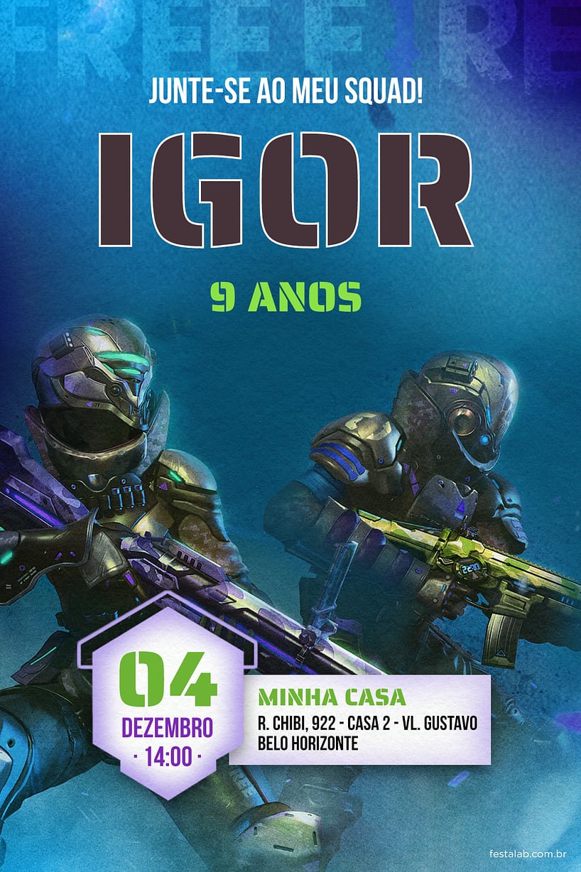 Modelo de Convite de Aniversario - Squad Azul Criar convite de aniversário - Squad Azul| FestaLab