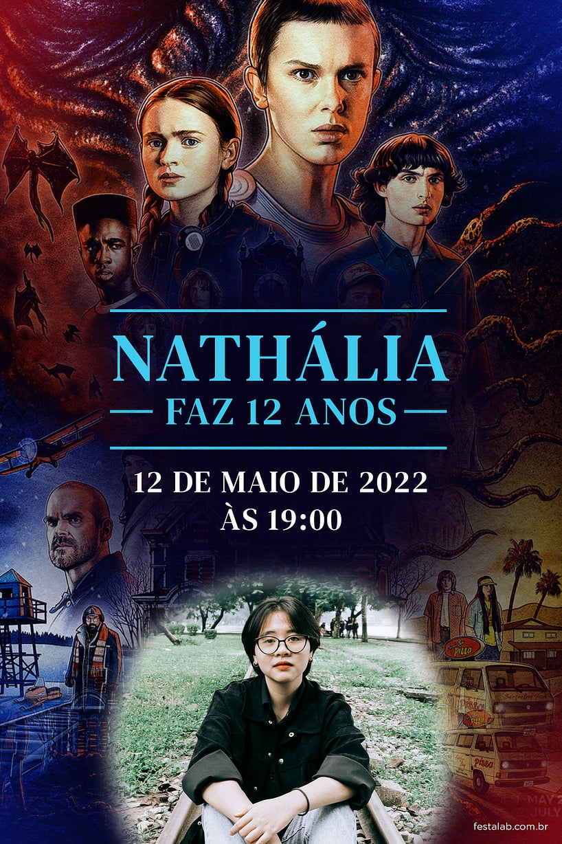 Modelo de Convite de Aniversario - Stranger Things Criar convite de aniversário - Stranger Things| FestaLab