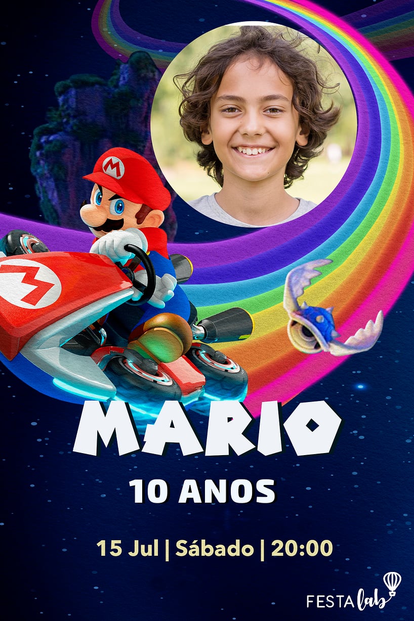 Modelo de Convite de Aniversario - Super Mario Bros. O Filme Criar convite de aniversário - Super Mario Bros. O Filme| FestaLab