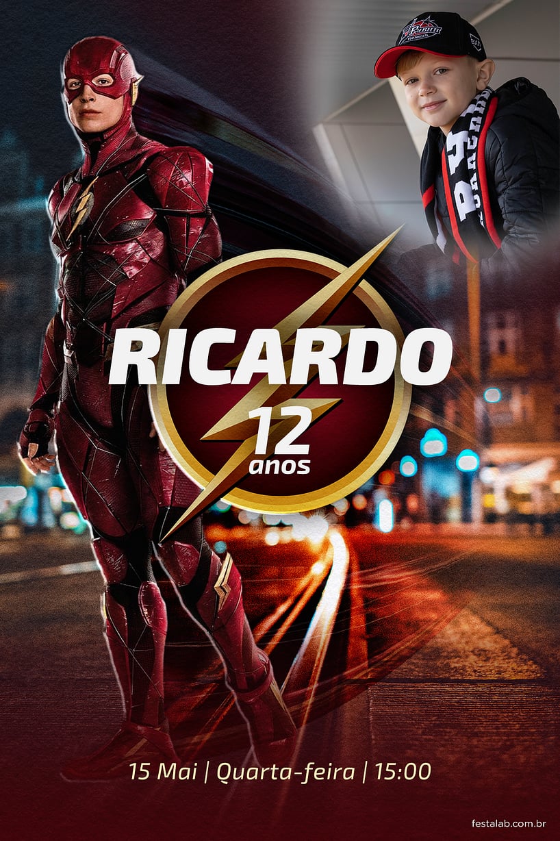 Modelo de Convite de Aniversario - Velocidade em Festa: Flash Criar convite de aniversário - Velocidade em Festa: Flash| FestaLab