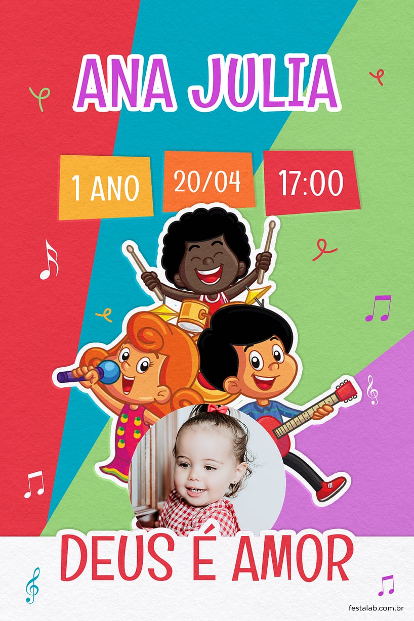 Modelo de Convite de Aniversario - Tres Palavrinhas Criar convite de aniversário - Três Palavrinhas| FestaLab