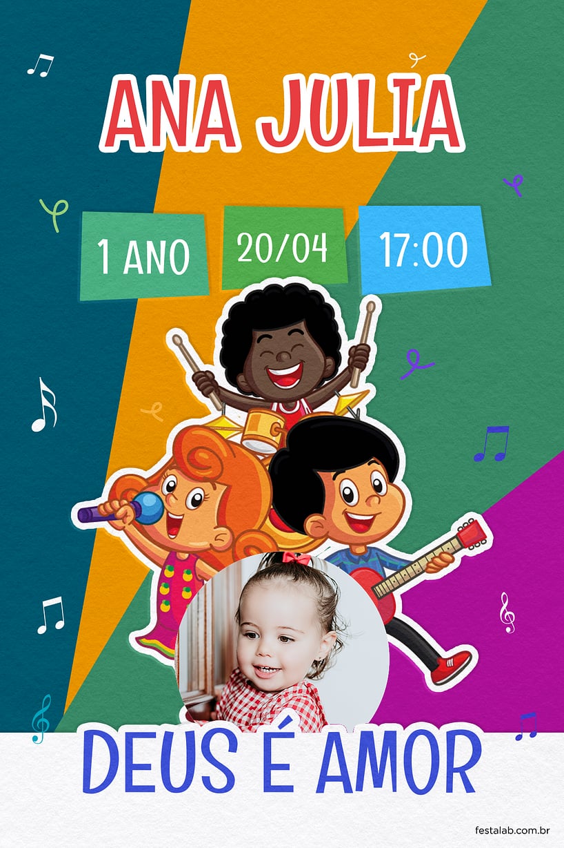 Modelo de Convite de Aniversario - Tres Palavrinhas Verde Criar convite de aniversário - Três Palavrinhas Verde| FestaLab